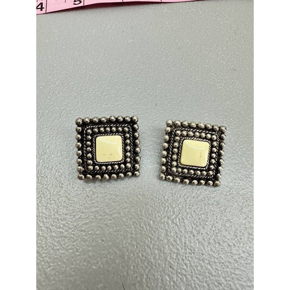 Clip On‎ Earrings Statement Gold Tone With Stone